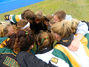 Girls huddle